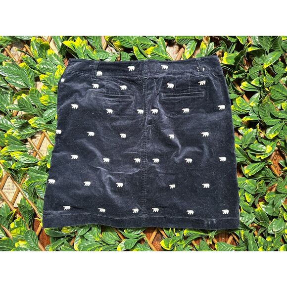 Talbots Blue Cordoery Polar Bear Print Mini Skirt Size 12P - Picture 2 of 7